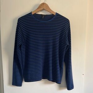 Eileen Fisher Petite Blue and Black Striped Sweater